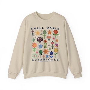 C'est un petit monde - Subtil sweat-shirt inspiré de Disney de Magic Kingdom Ride in Disney Park Pull à fleurs pour fan de Disney avec fleur rétro