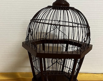 Vintage Decorative Wood Bird Cage