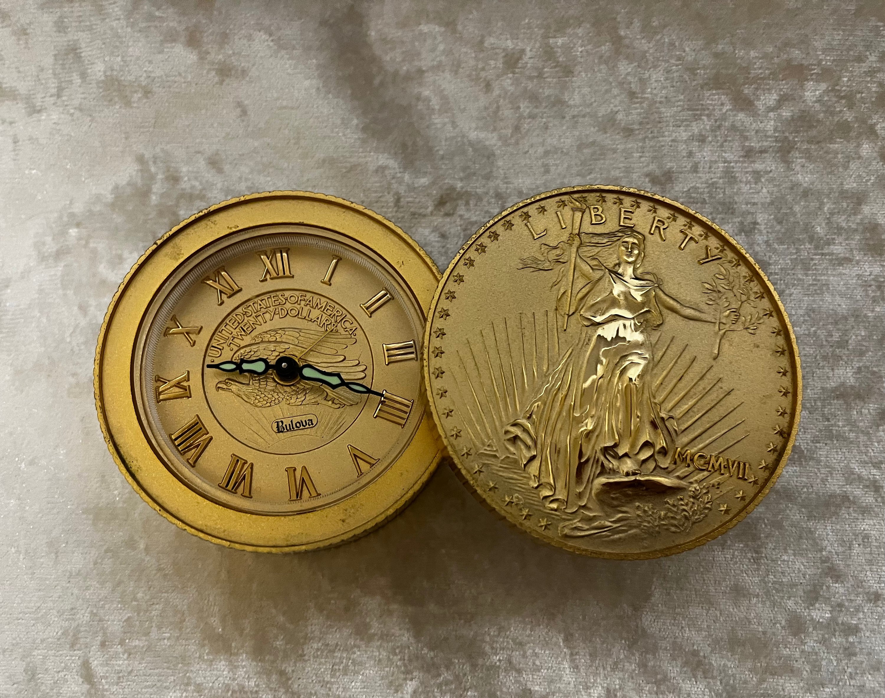 Saint Gaudens Copy Gold Coin Replica Bulova Alarm Clock - Etsy