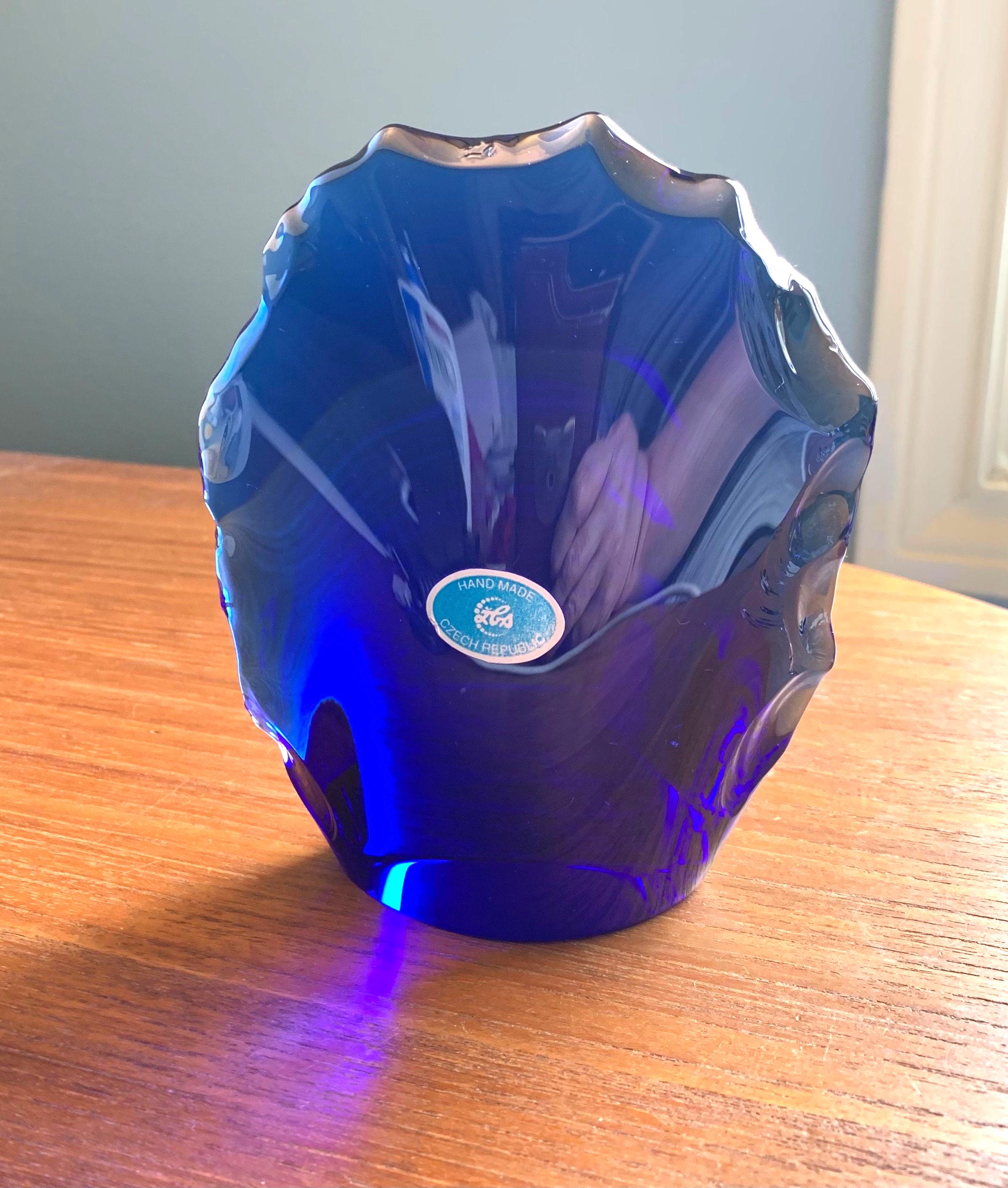 Czech Blue Vase - Etsy