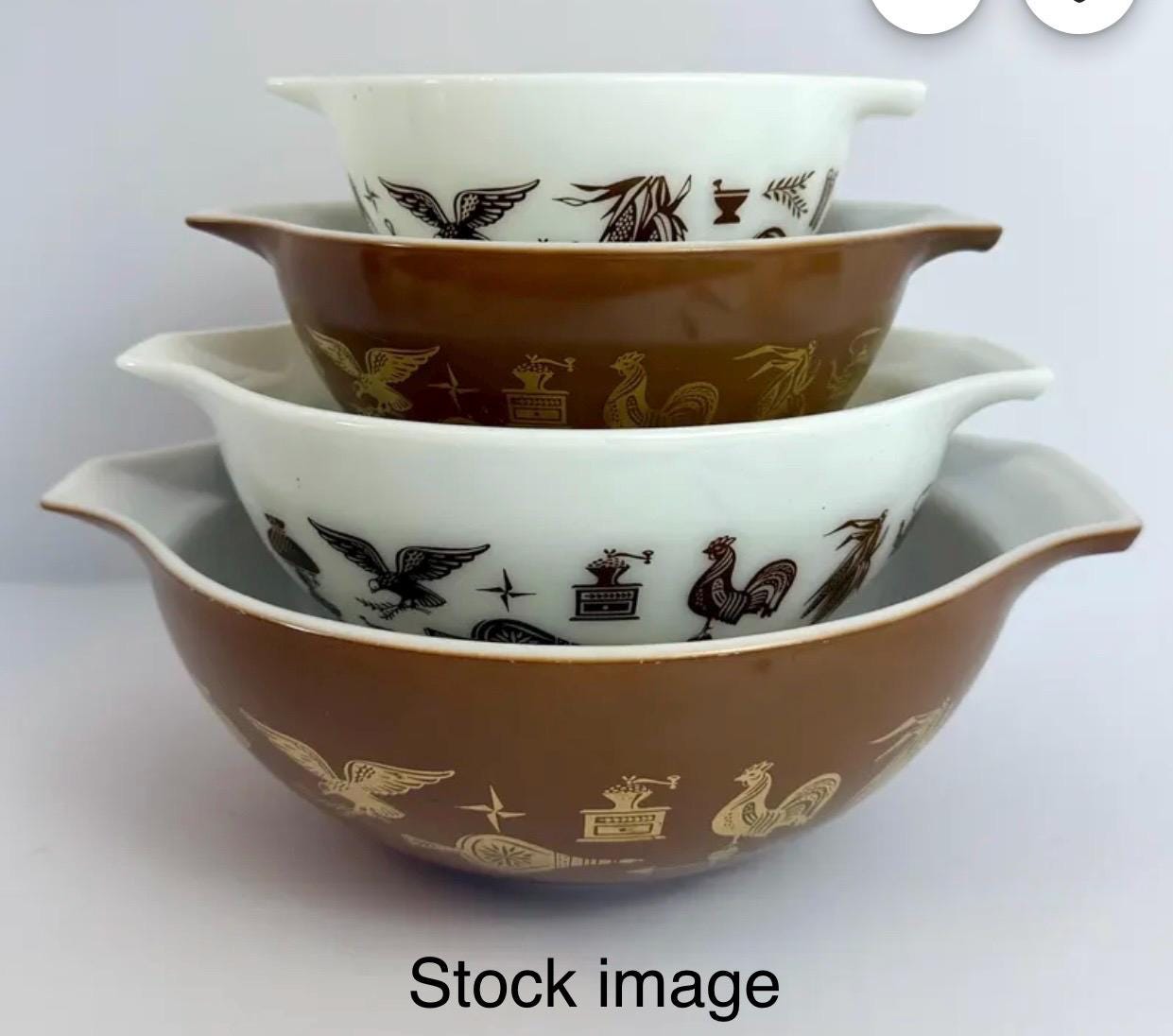 Pyrex EARLY AMERICAN Pattern No. 440-7 Cinderella Nesting Mixing