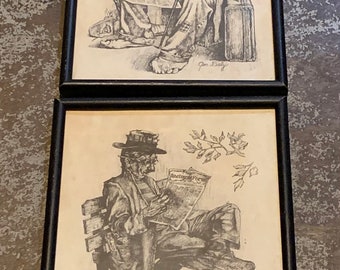 Vintage 1971 Wall Street Journal HOBO Illustrations: WSJ