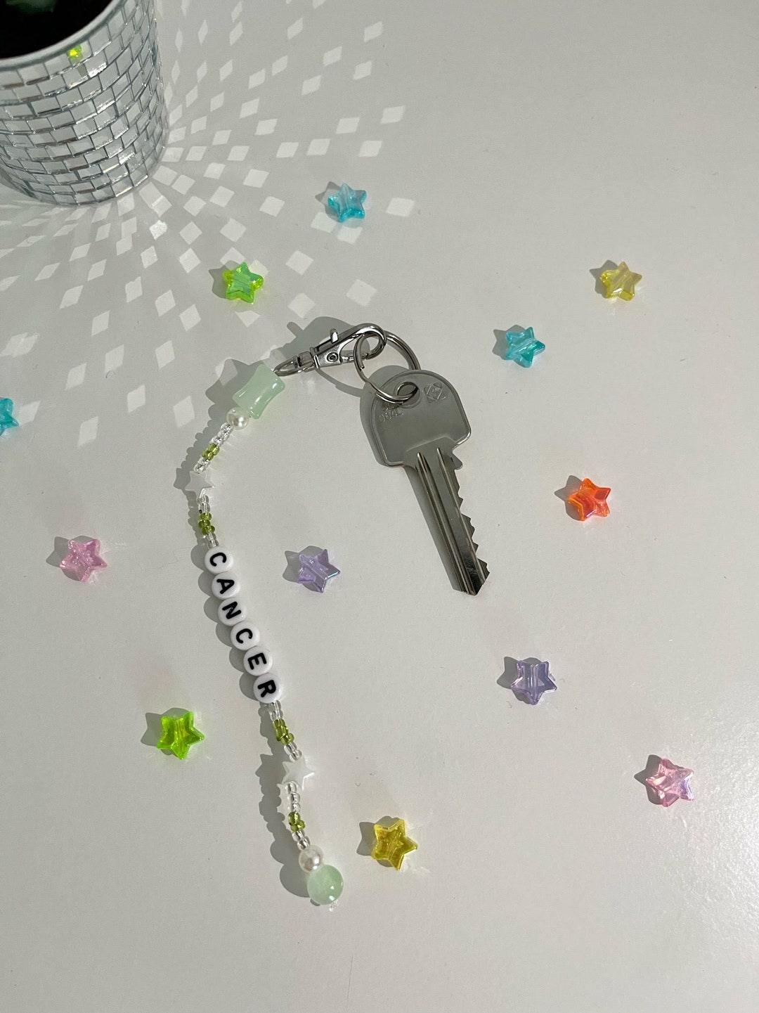 Handmade Zodiac Sign Beaded Key Rings - Personalized Astrological ...