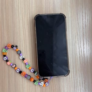 Halloween Beaded Phone Charm | Spooky Cute Phone Accessory | Handmade Phone Strap for Halloween
