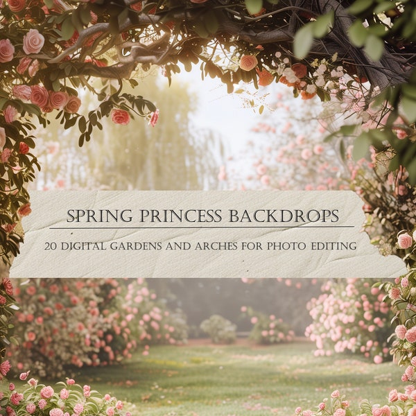 20 Spring Princesscore Digital Arches for Photoshoots, Photoshop Backgrounds, Wedding Backdrops, Maternity Photos, Instagram Influencer, POD