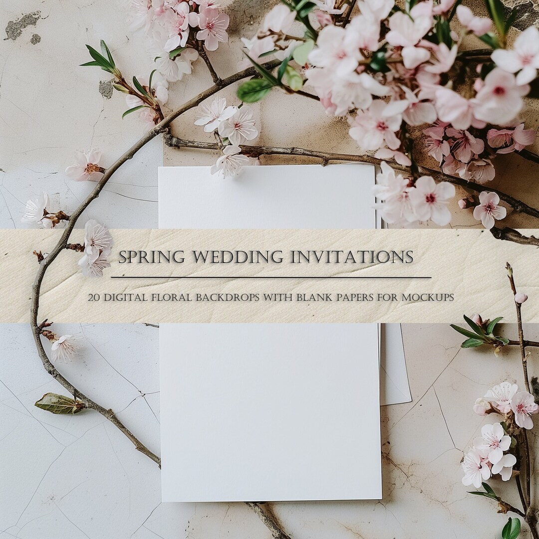 20 Spring Event Digital Paper Backdrops for Mockups, Natural Letters ...