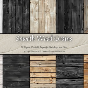 Smooth Wood Seamless Digital Paper Bundle, Spring Backgrounds, JPG, Digital Files, Barn Instagram, POD, Commercial Use, Easy Download, 12x12
