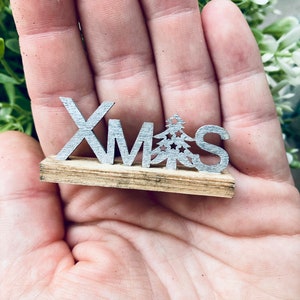 Miniatur Schriftzug „XMAS“ 1:12 Puppenhaus Wichtel