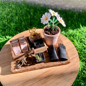 Miniatur Gärtner Tablett 1:12 Maileg Puppenhaus Wichtel
