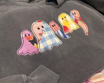 ghosty applique shirt | Halloween shirt | ghost friends shirt | spooky tshirt | patchwork sweatshirt |ghouls shirt | quilty tshirt