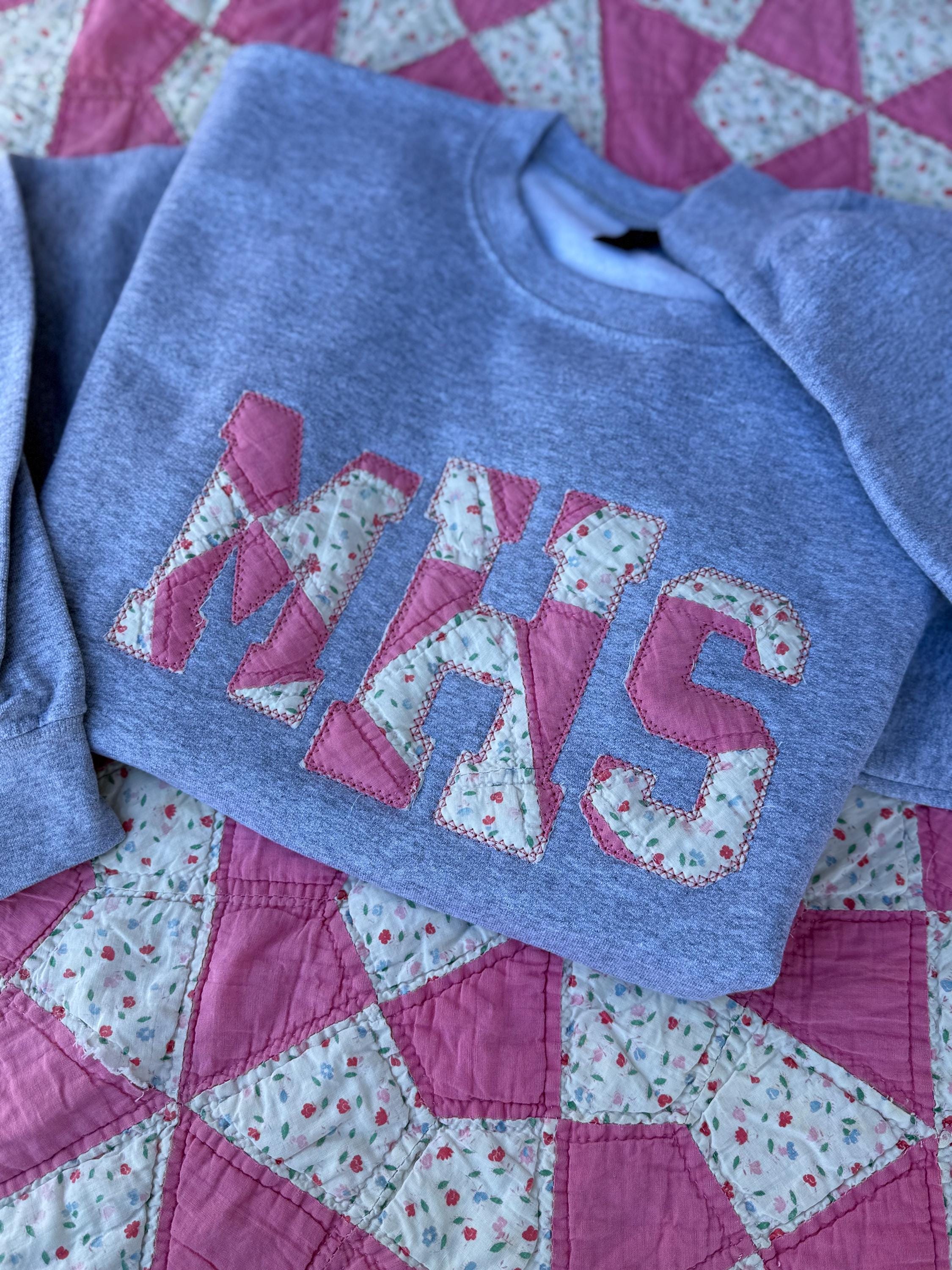 Quilted Monogram Custom Block Monogram With Pink and White Quilt - Etsy