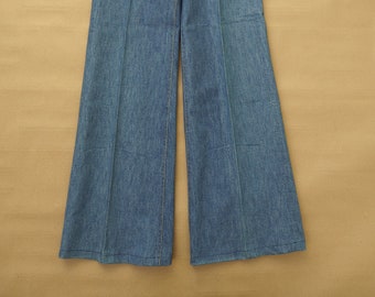 Lee Wide leg jaren '70 Maat 29 x 34 Made in Belgium Jeans Vintage Denim Zakken Talon Rits Sailor Broek Palazzo Broek Kwaliteitskleding