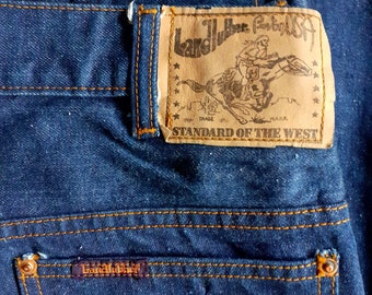 70s Landlubber Jeans 34 x 34 Vintage Deadstock Made in USA Heavy quality denim Indigo blue Never been worn