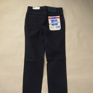 Vintage Lee Rider Jeans, Size M (W 31&quot; L 36&quot;) Mid rise, Regular fit & Straight leg. Black Denim, 1980&#39;s Deadstock with tags