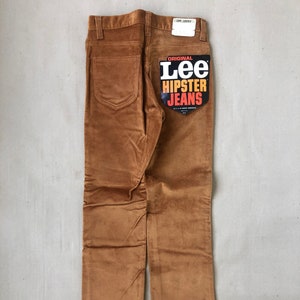 Vintage 60s 70s Kids Size 12 Velvet Pants by Lee Leens Brown Juniors Hipster Bell Bottoms in Cotton Made in USA