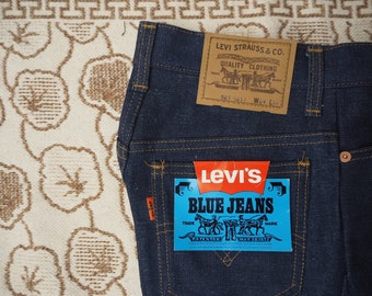 Levi's 521 29 x 34 Blue Jeans Dead stock des années 70 Orange tab NWT Fabriqué au Royaume-Uni vintage Denim