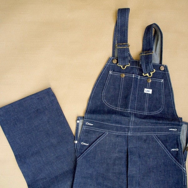 Raro bavaglino in denim Lee vintage anni '70, dimensioni complessive 30 x 33 Jeans New Old Stock Store