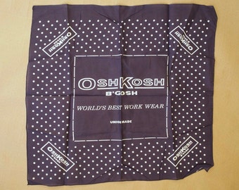 Oshkosh B'gosh Vintage Bandana Made Work wear 70er 80er Jahre ungetragen Halstuch Accessoire Blau USA Deadstock