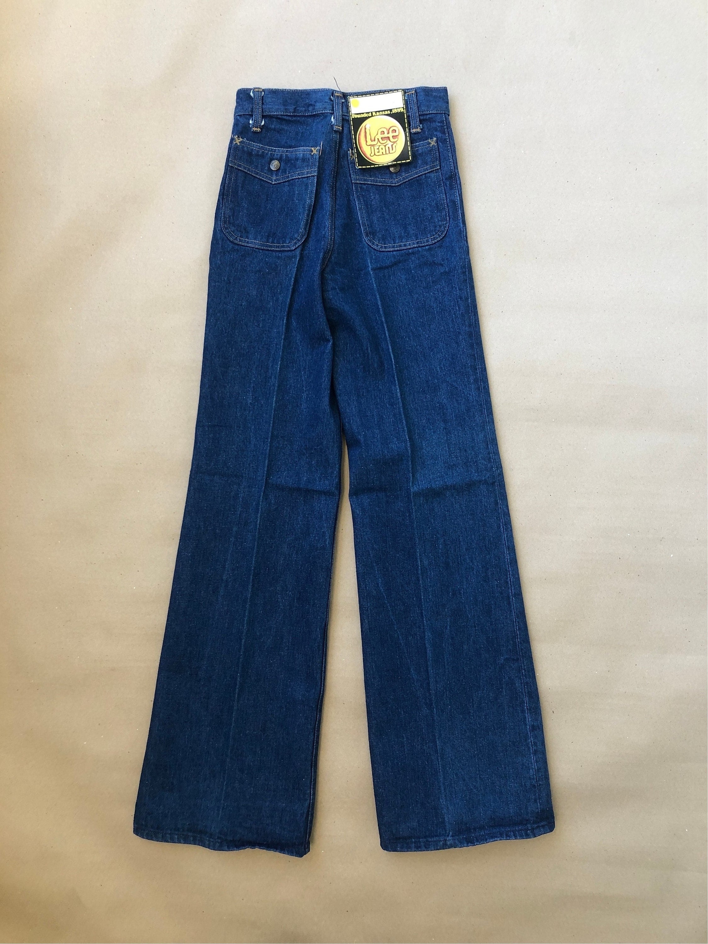 パンツ LEE / 70's denime pants bell bottoms 1970s Lee Blue Patch Pocket Button Fly Bell Bottom Leens