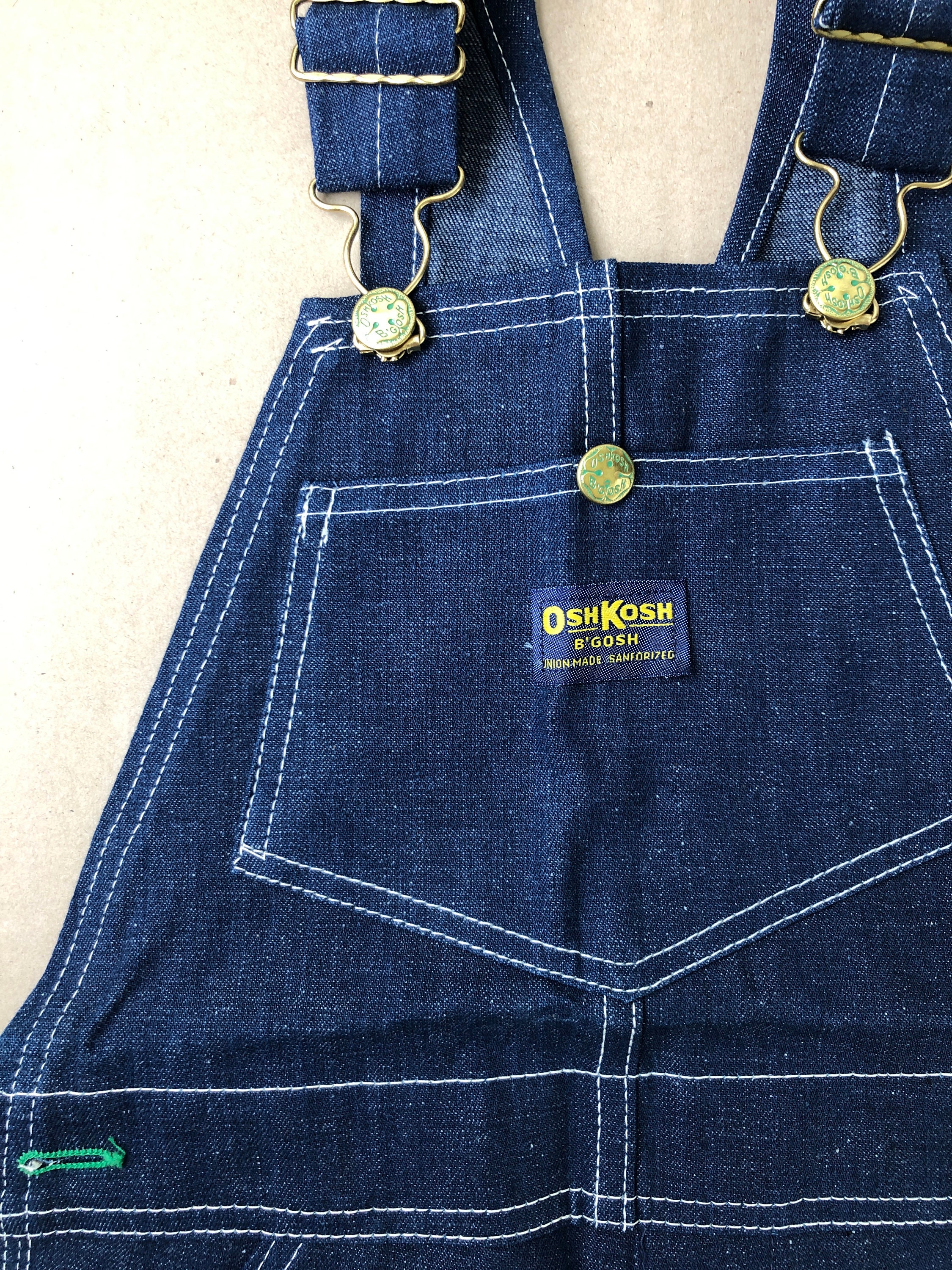 Vintage 70's Oshkosh B'gosh Kids Bib Overall Size 10 Union Made in