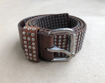 ANN DEMEULEMEESTER ベルト　スタッズベルト ANN DEMEULEMEESTER ヴィンテージ スタッズ レザーベルト ゴシック