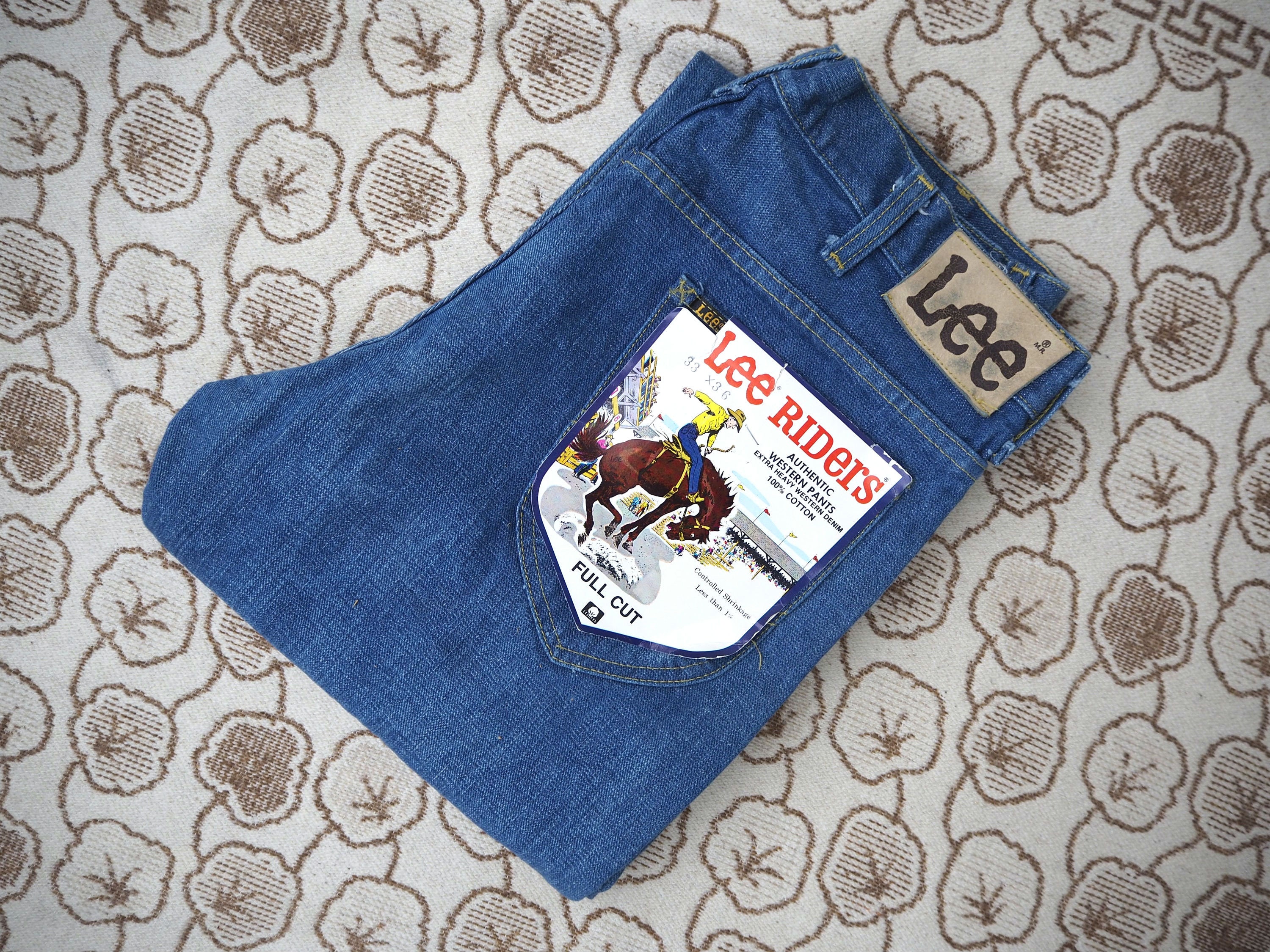 70s Riders Full Cut W 33 L 36 Size L Vintage Deadstock Lee