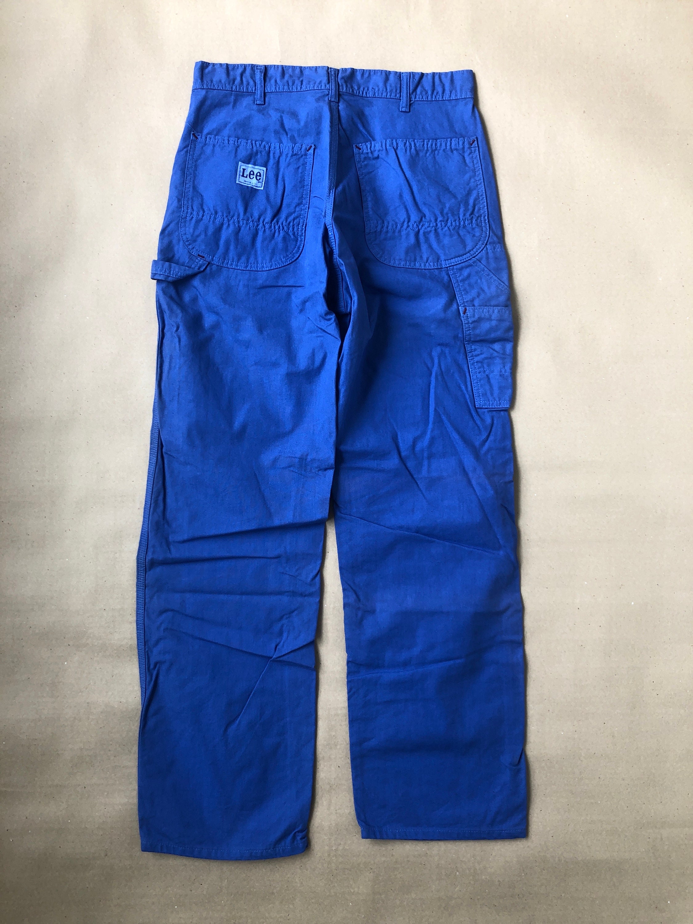 Vintage 1970's Blue Cotton Painter Pants, Size M (W 33