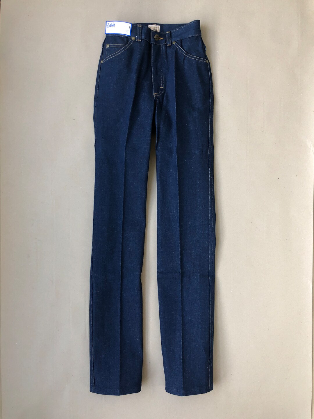Pantalon Jean Vintage Lee Femme Taille Haute Slim Bleu - Taille W26 L34, Stretch, Neuf Avec Étiquettes
