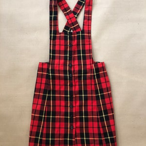 red and black overall dress 60s Overall Dress