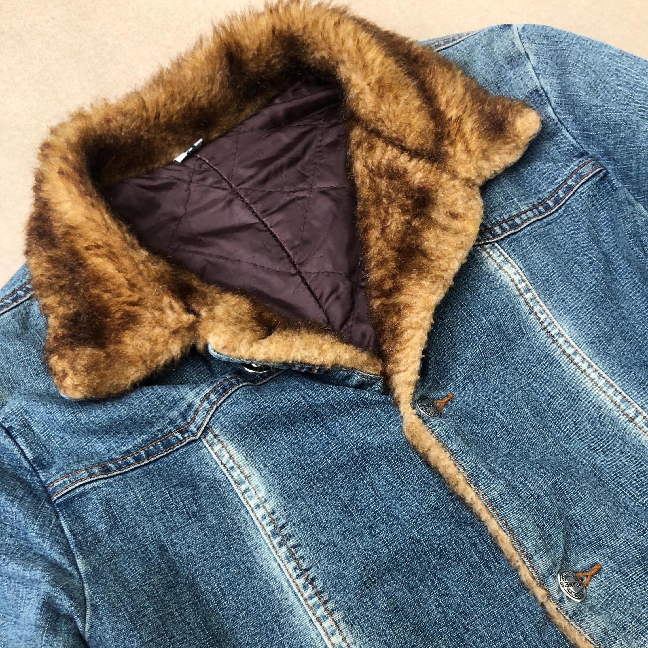 Y2k Denim Fur Lined Coat - Etsy