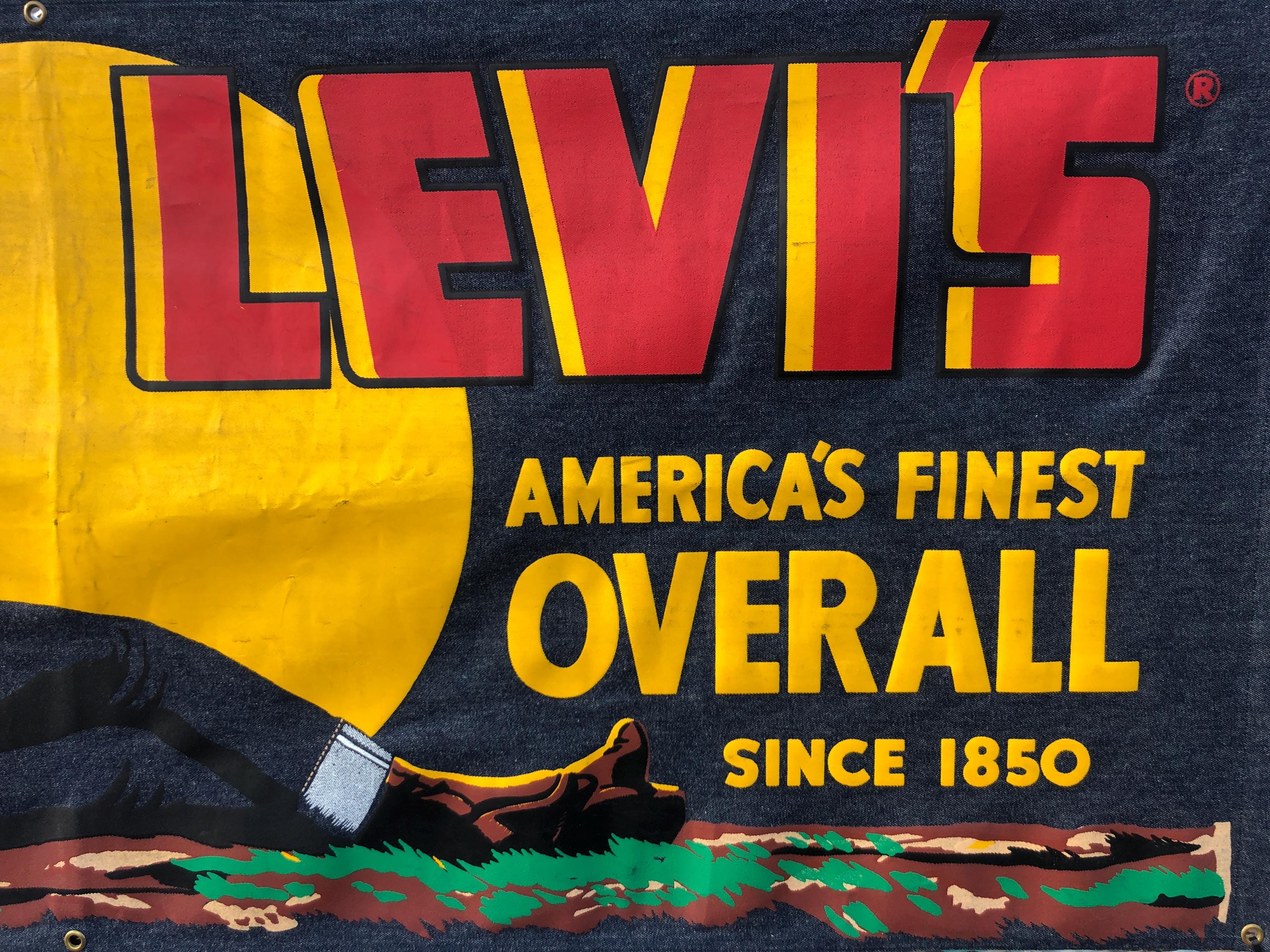 1950's RARE Levi's Commercial, Heavy Denim Silk Screen Store Banner, 'for Solid Comfort.. LEVIS America's Finest Overall Since 1850' - Etsy 1950's RARE Levi's Commercial, Heavy Denim Silk Screen Store Banner, 'for Solid Comfort.. LEVIS America's Finest Overall Since 1850' - Etsy