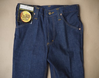 Lee 805-641 30x34 Dead Stock 70er Jahre Größe Neu mit Etikett Made in Canada Jeans Vintage Denim Unbenutzt Blitz Indigo Blau Muster Noname Unbekanntes Modell Selten