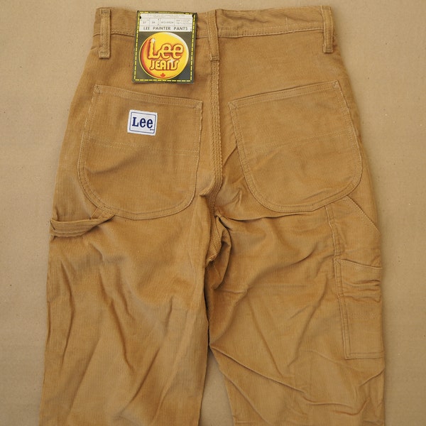 Vintage Lee 70s Painter Pants 27 x 36 Work Wear Made in Canada New old stock Corduroy Unused Lightning Zipper Manchester