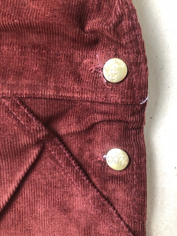 Early 70s Lee Rusty red Corduroy Bib Overall Unis… - image 6