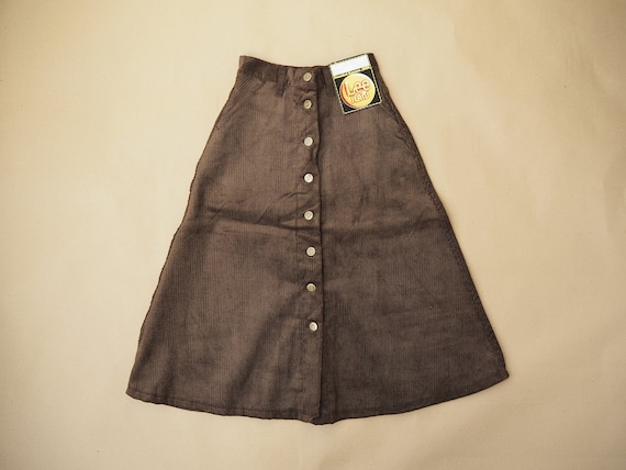 Vintage 70s Lee Traveller Skirt Brown Size 25 Cor… - image 1
