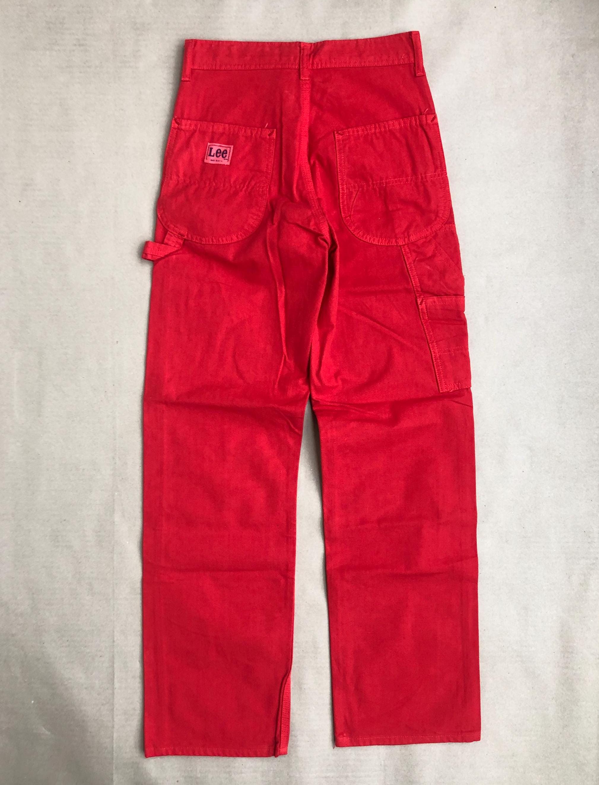 Vintage 70s Red Painter Pants Size XS (W 28 L 31.5) Deadstock