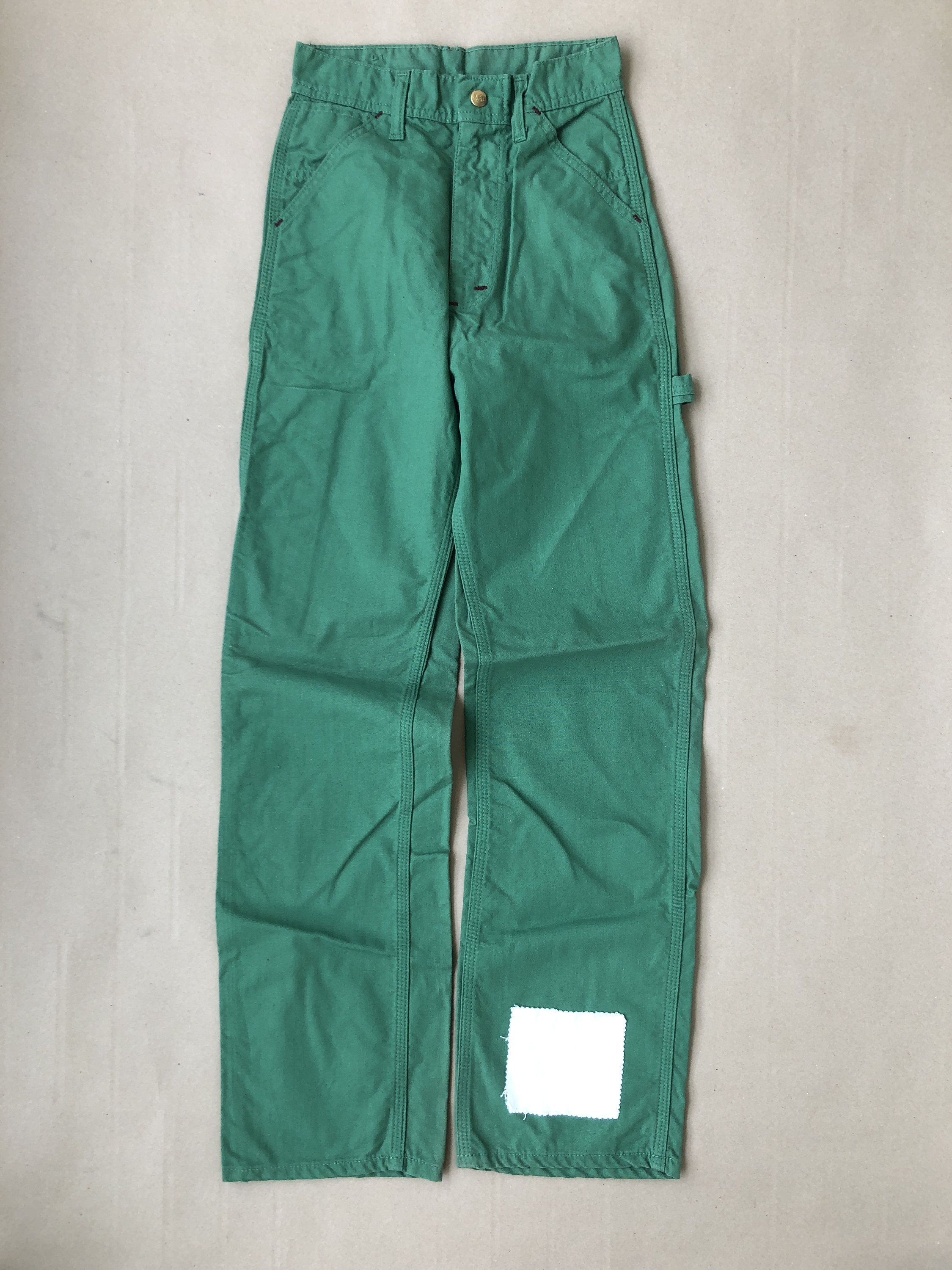 70s Green Painter Pants Size XXS (W 25 L 30) Unisex Vintage