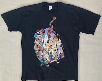 1990's Vintage Michael Jordan Graphic T-shirt, Nike Tee in Black