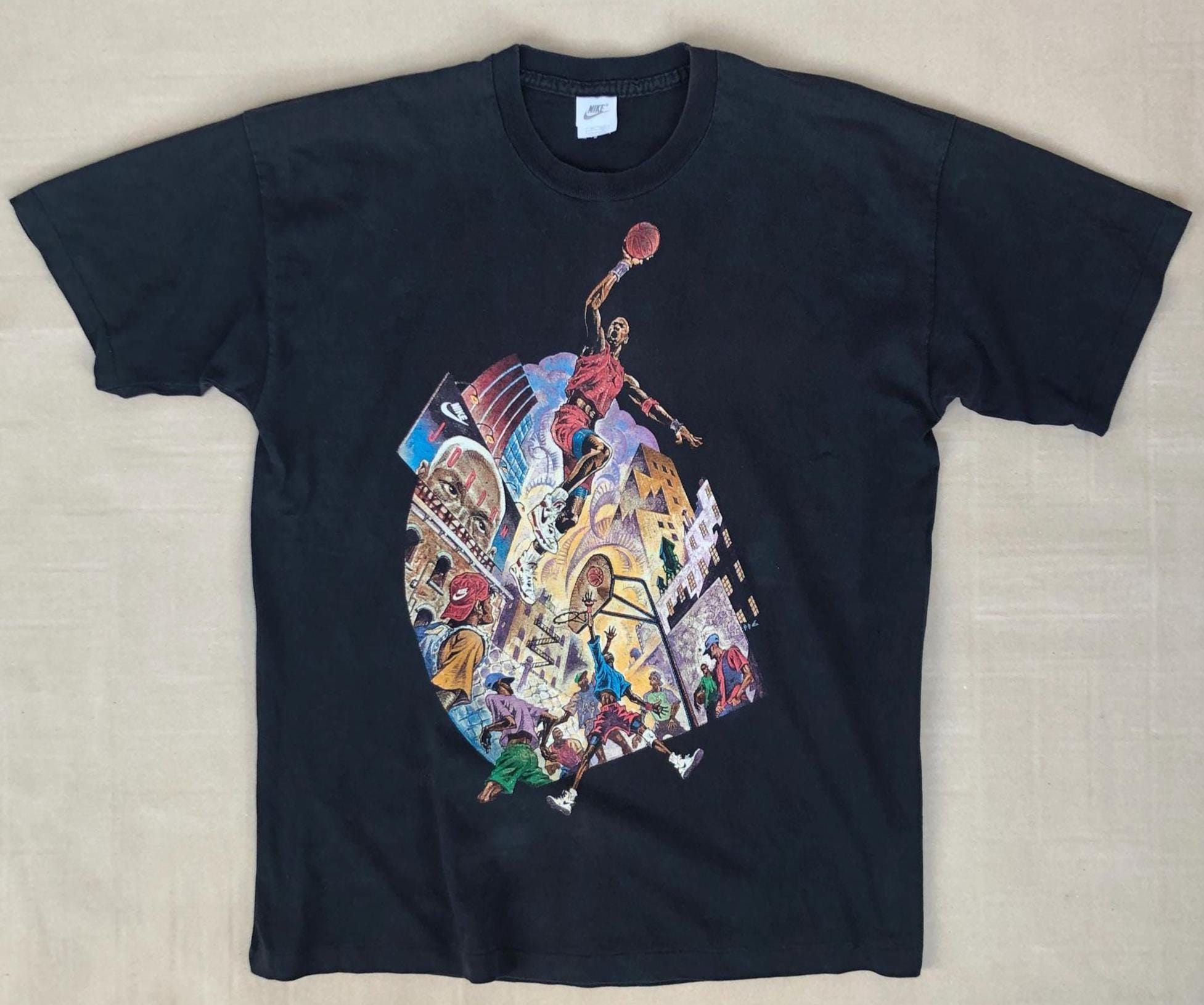 1990's Vintage Michael Jordan Graphic T-shirt, Nike Tee in Black