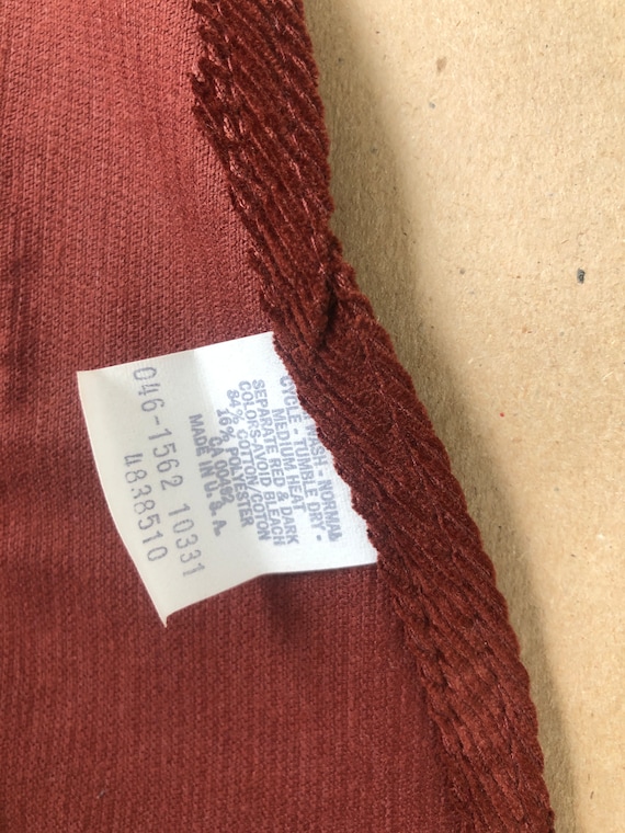 Early 70s Lee Rusty red Corduroy Bib Overall Unis… - image 7