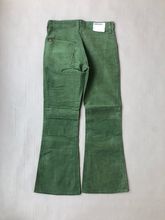 BELPER CORDUROY PANTS(グリーン)　M Vintage 1970s Corduroy Bell Bottom Flares Size XXS (W 26