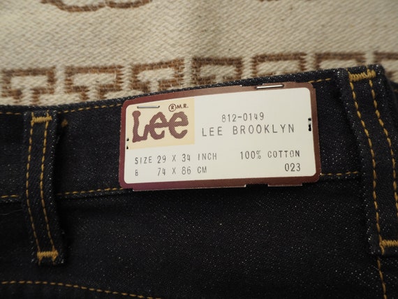 Vintage 70's Lee 202 34×32 1980s Lee Deadstock Jeans, Dark Indigo