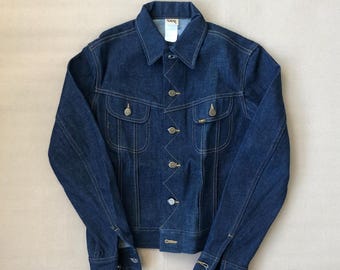 Jaqueta Jeans Lee Riders Vintage dos anos 70 Tamanho 34 S