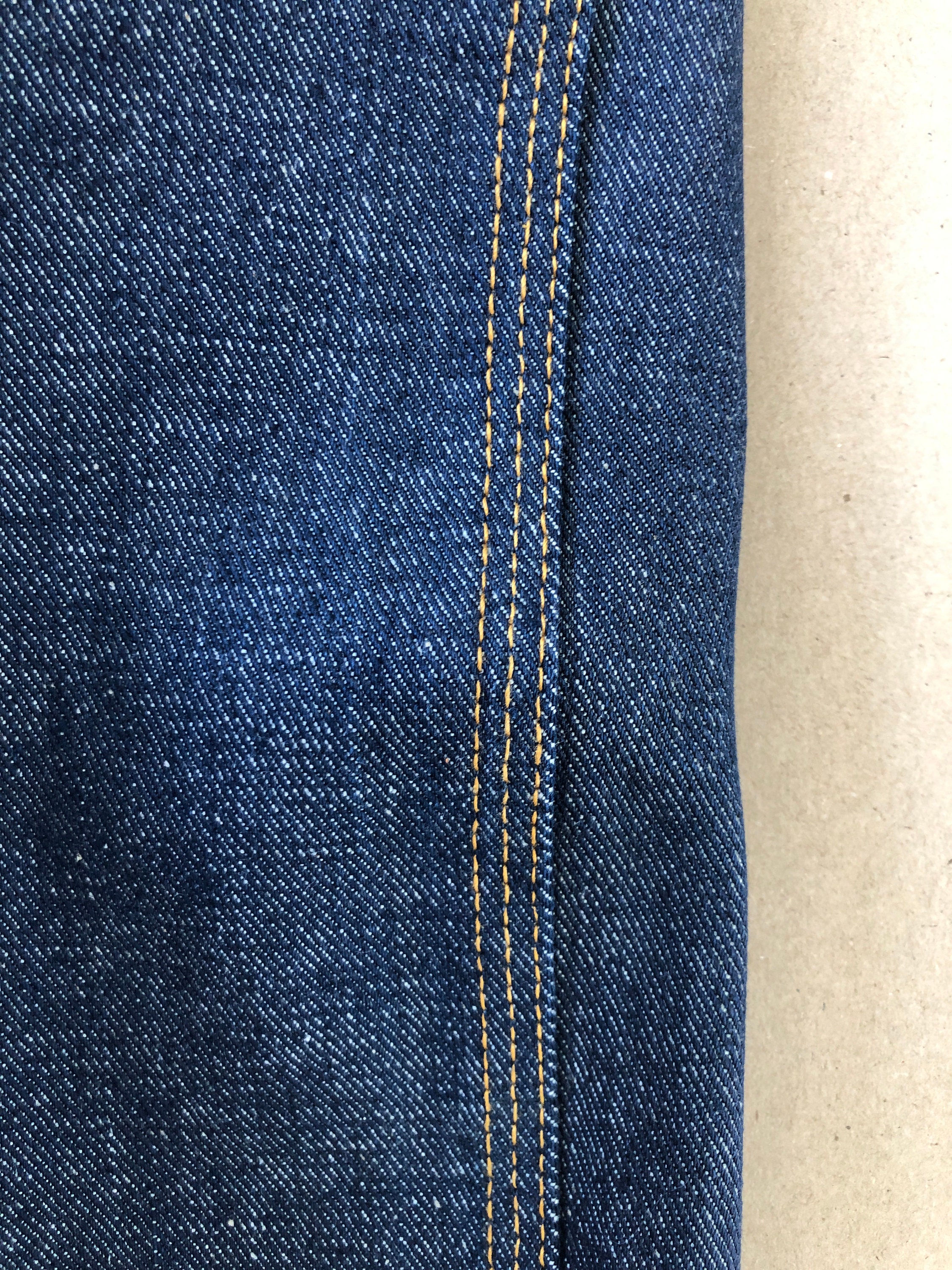 Vintage 1970's Raw Denim Pants, Size XXS (W 26