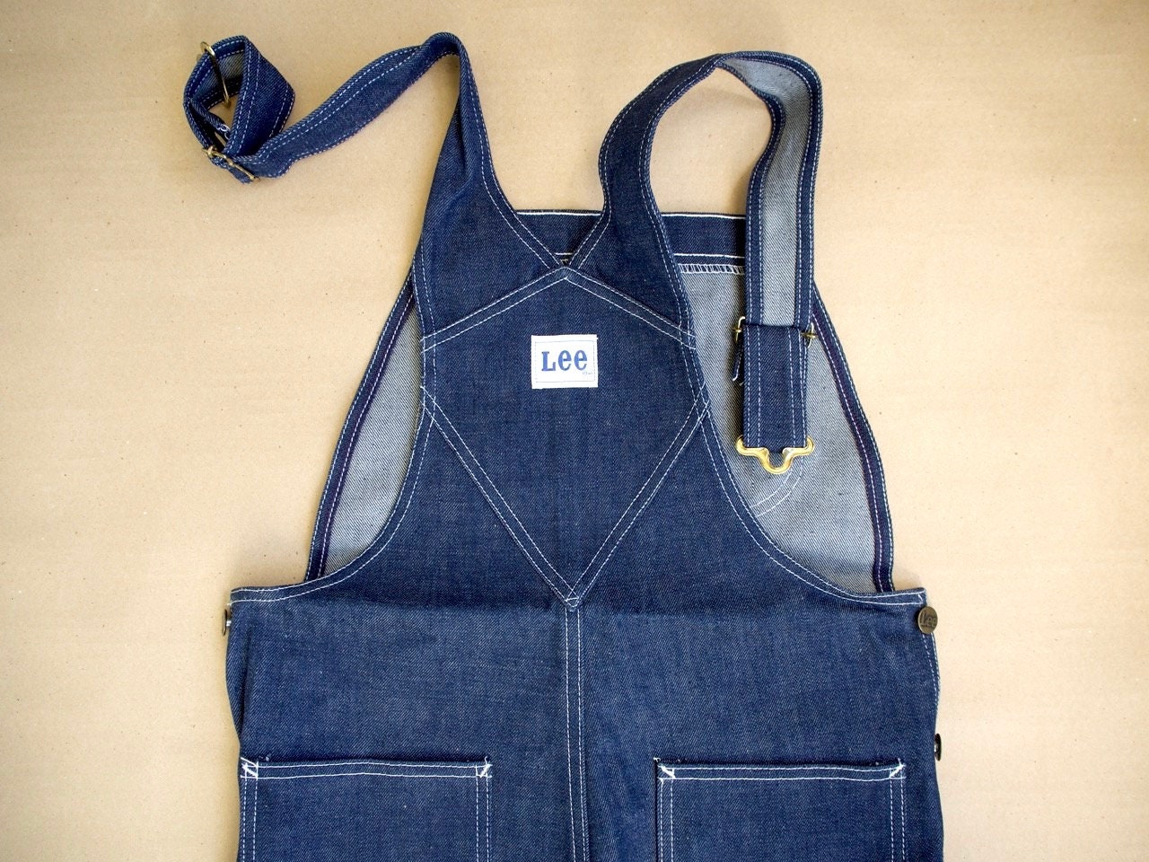 Lee Denim Bib Overalls W30 L33 70s, Deadstock Indigo Blue Brut