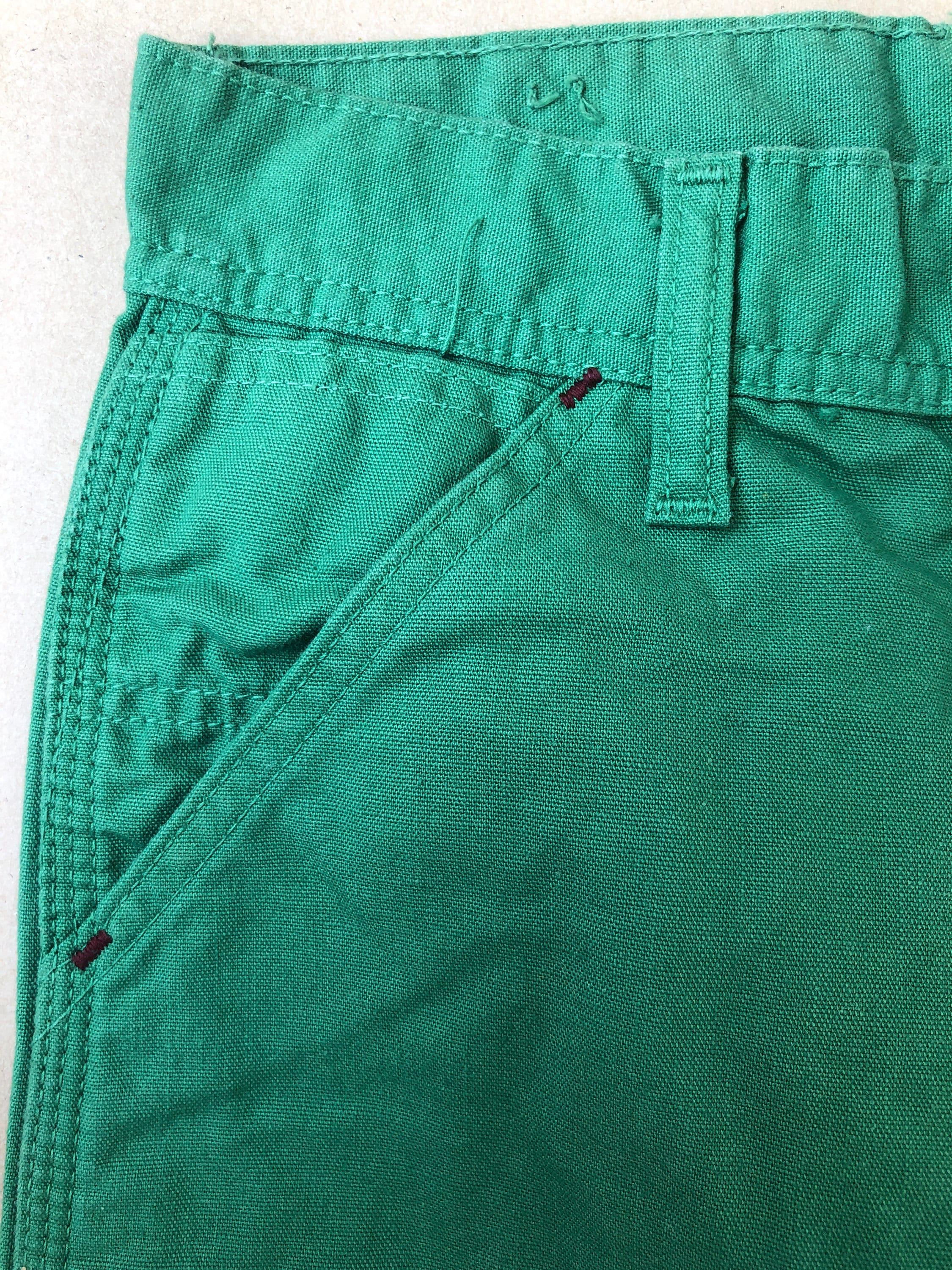 Vintage 25 26 27 28 29 Waist Forest Green Cotton Utility
