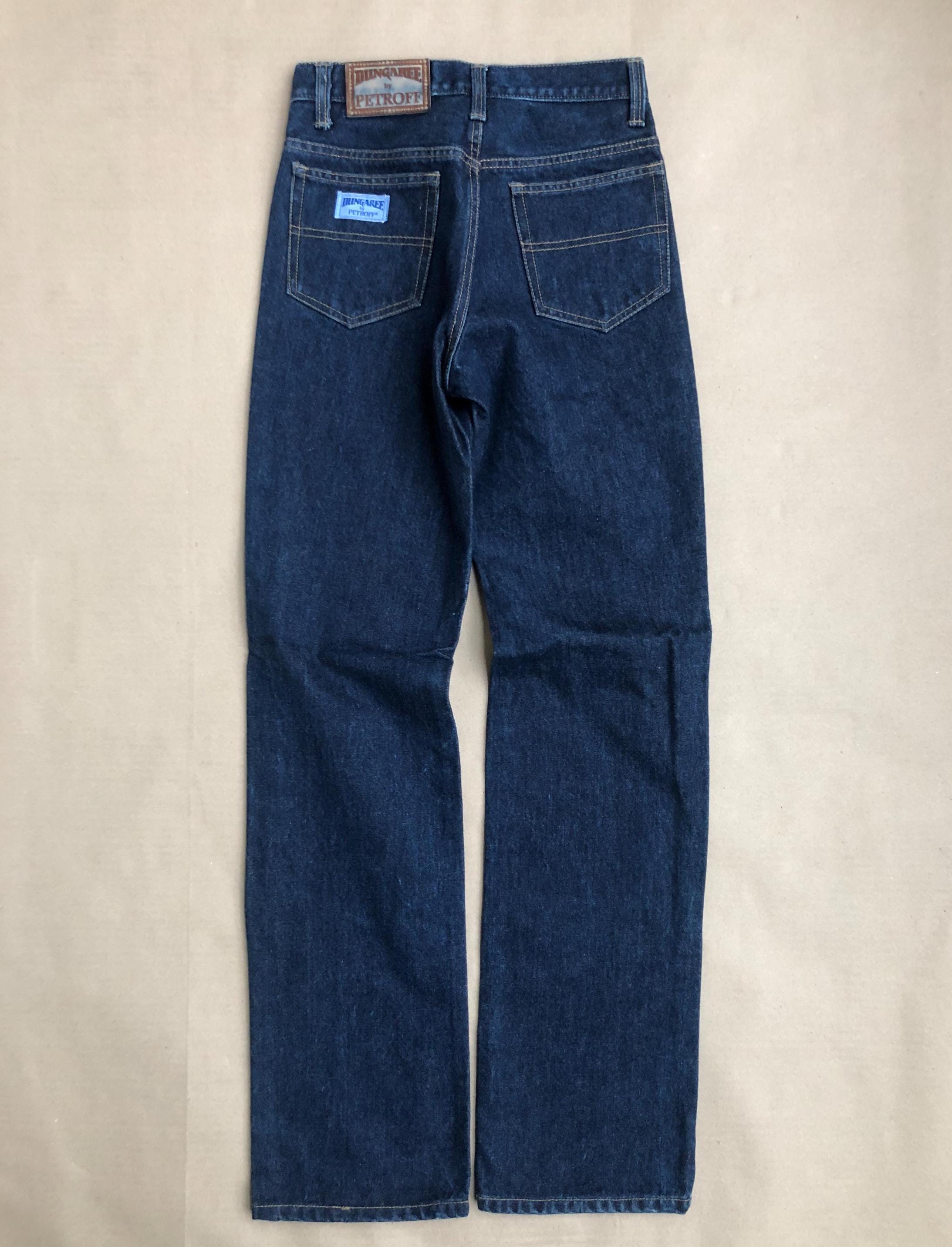Vintage 1980s Rigid Blue Jeans, Size S W 29 Petroff Dungaree Made