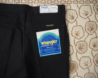 Wrangler Flares 29x34 Dead stock jaren '70 NWT Made in Malta Jeans Vintage ongebruikte vrijetijdskleding zwart
