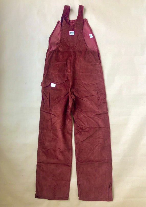 Early 70s Lee Rusty red Corduroy Bib Overall Unis… - image 4