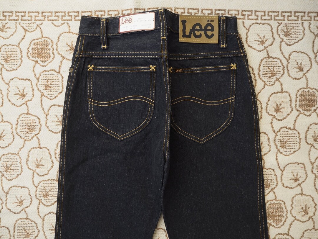 Vintage 70's Lee 202 34×32 1980s Lee Deadstock Jeans, Dark Indigo